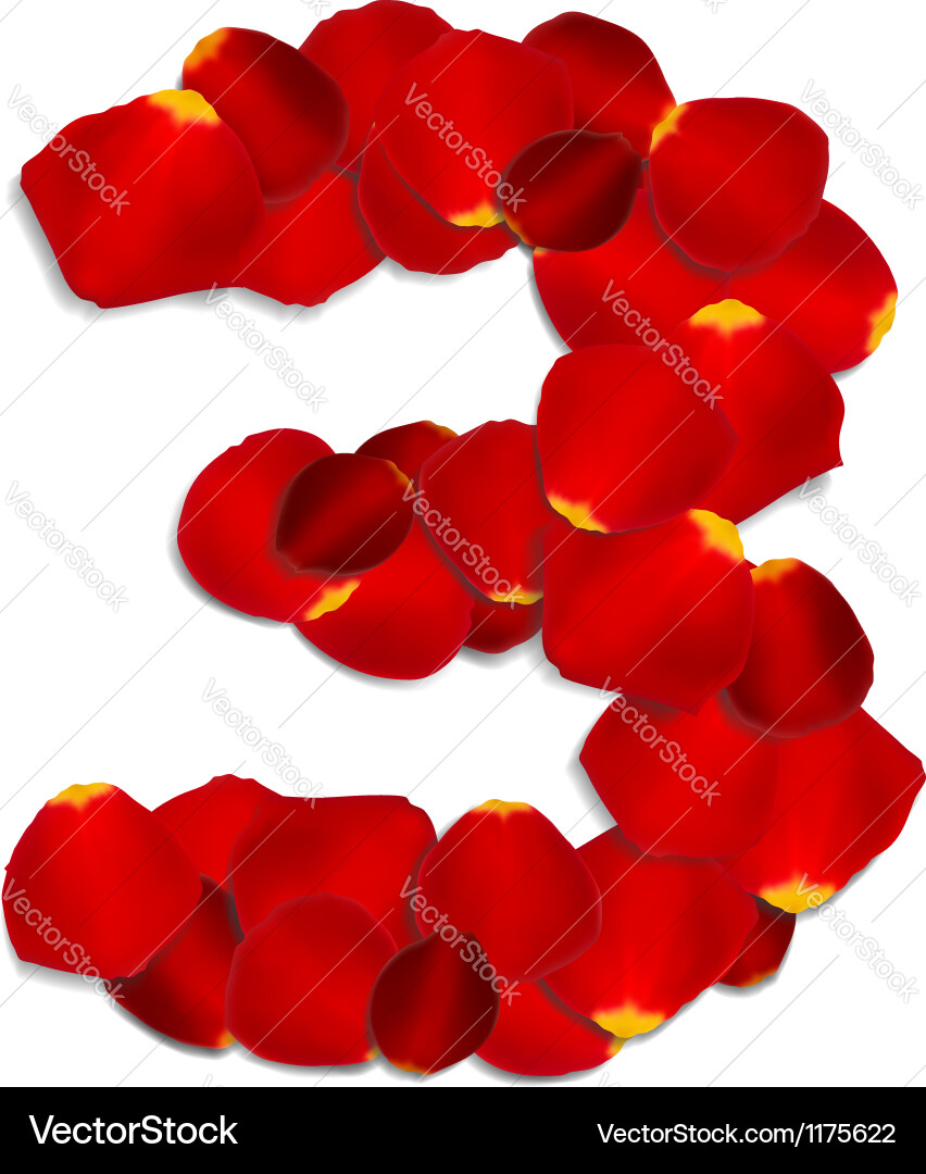 Red Rose Number 3 (1175622) – Royalty-Free Vector | VectorStock Red Rose Number 3 (1175622) – Royalty-Free Vector | VectorStock