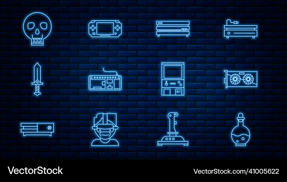 Set line bottle with magic elixir video graphic Vector Image