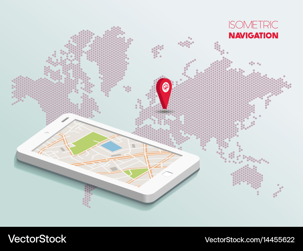 Smartphone Map Navigation Vector Image