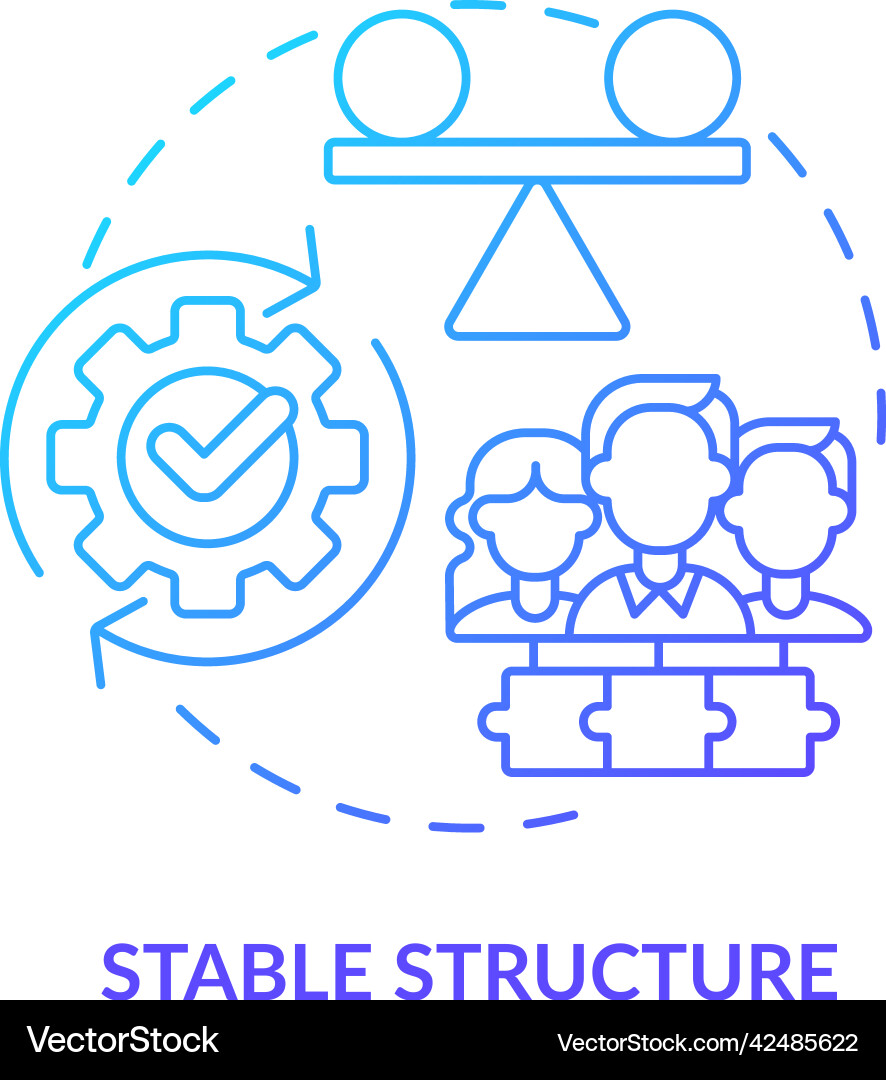 Stable structure blue gradient concept icon Stable structure blue gradient concept icon Vector Image