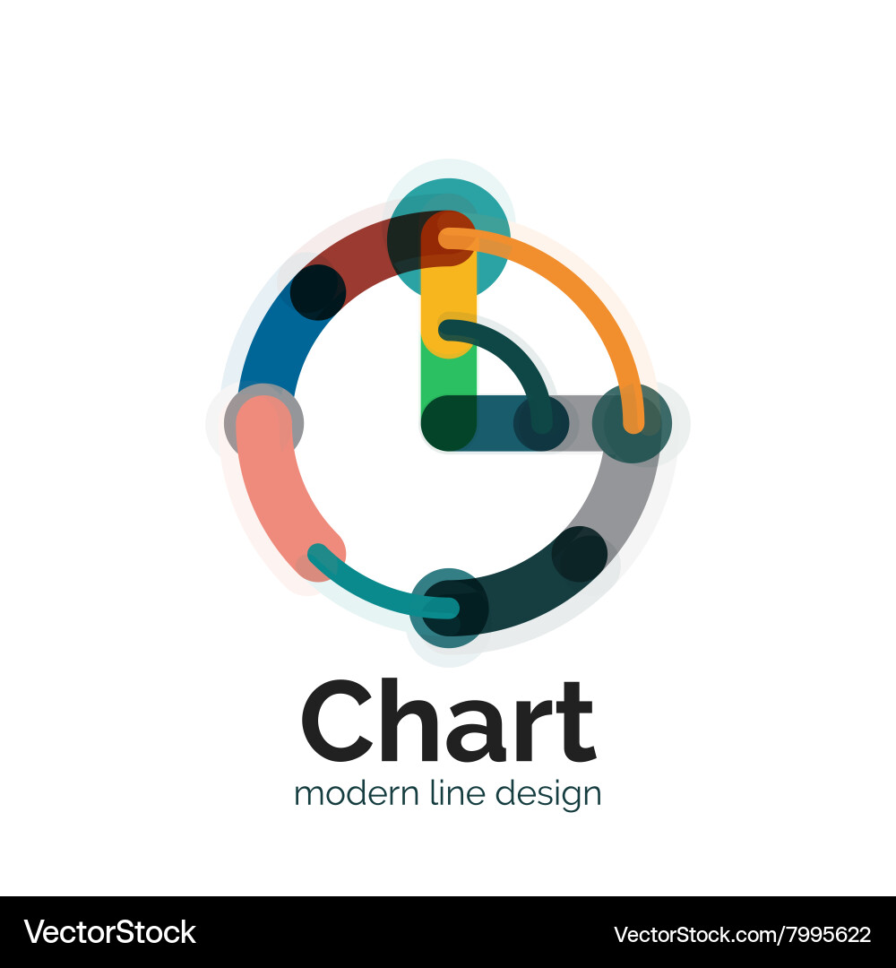 Thin line chart logo design graph icon modern Vector Image