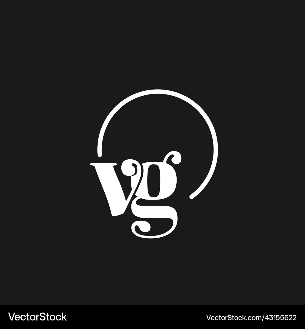 Vg logo initials monogram with circular lines Vector Image