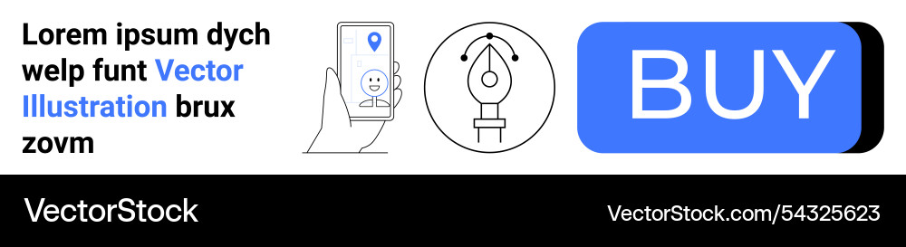 Digital purchase button with smartphone graphic Digital purchase button with smartphone graphic vector image