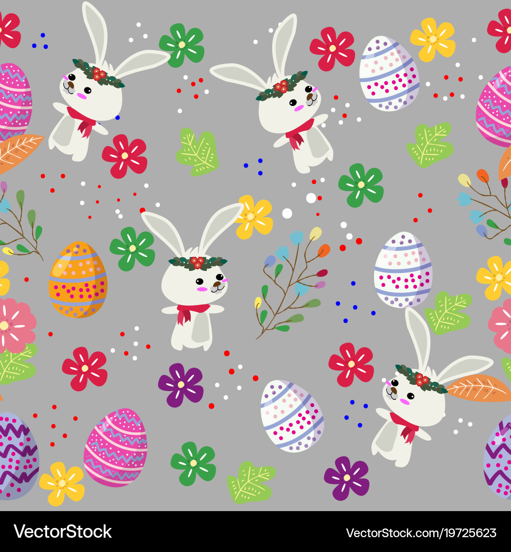 Easter Bunny Seamless Pattern Vector Image