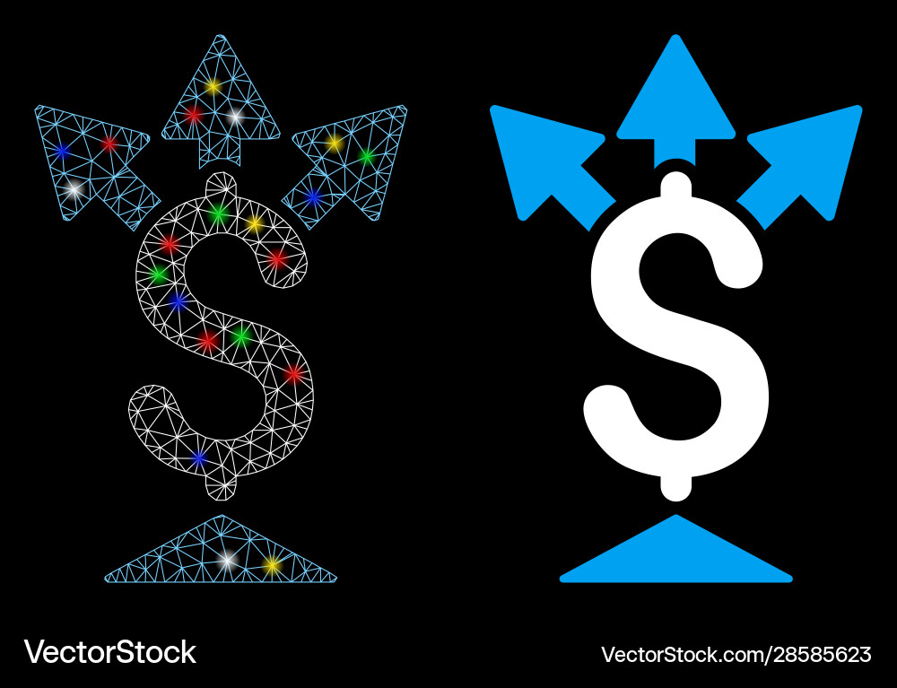 Flare mesh network split payment icon with Flare mesh network split payment icon with Vector Image