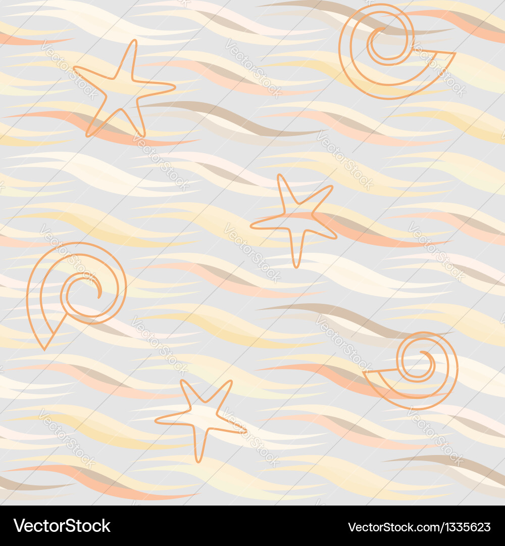 Ocean Shell Wave Pattern Vector Image