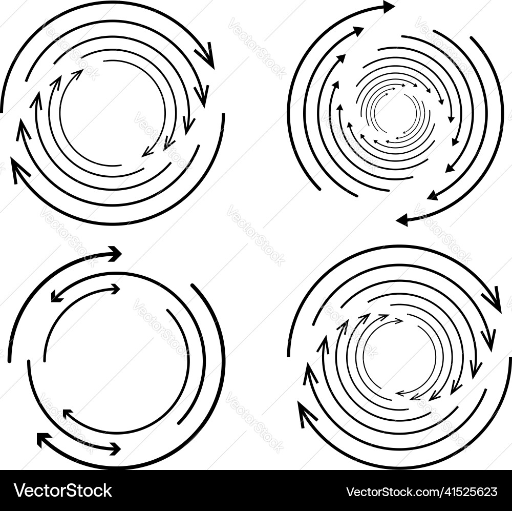 Random circular cycle arrow element spiral Random circular cycle arrow element spiral Vector Image