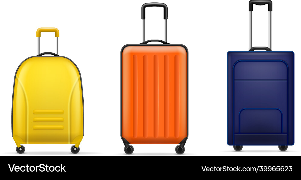 Realistic luggage bags modern travel plastic Realistic luggage bags modern travel plastic vector image