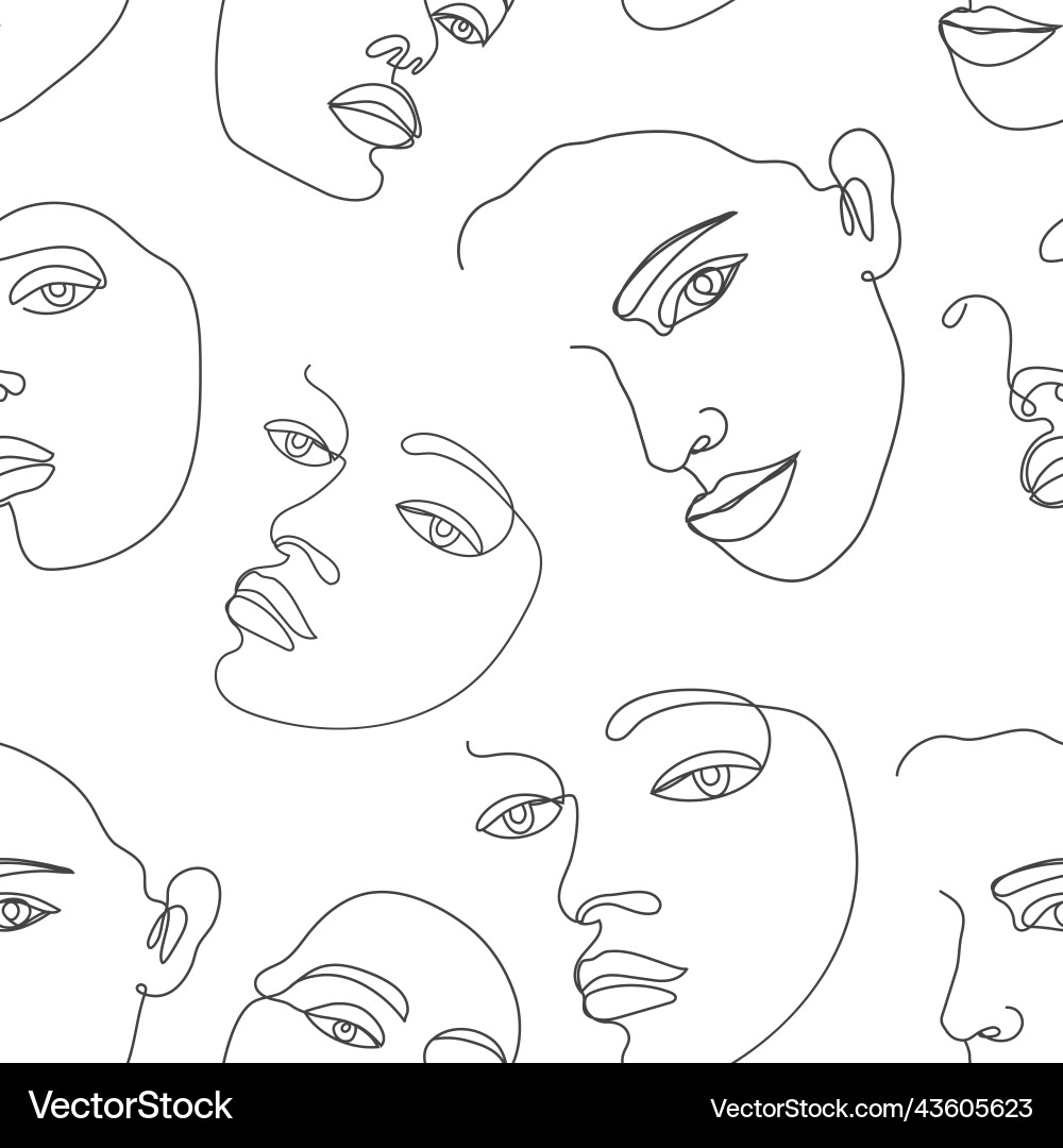 Seamless pattern continuous line art Seamless pattern continuous line art vector image