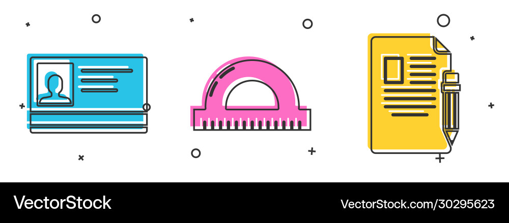 Set identification badge protractor grid Set identification badge protractor grid Vector Image