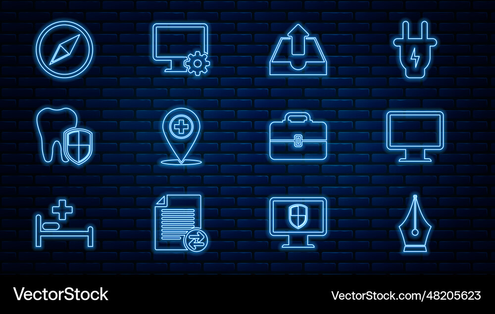 Set line fountain pen nib computer monitor screen Set line fountain pen nib computer monitor screen Vector Image