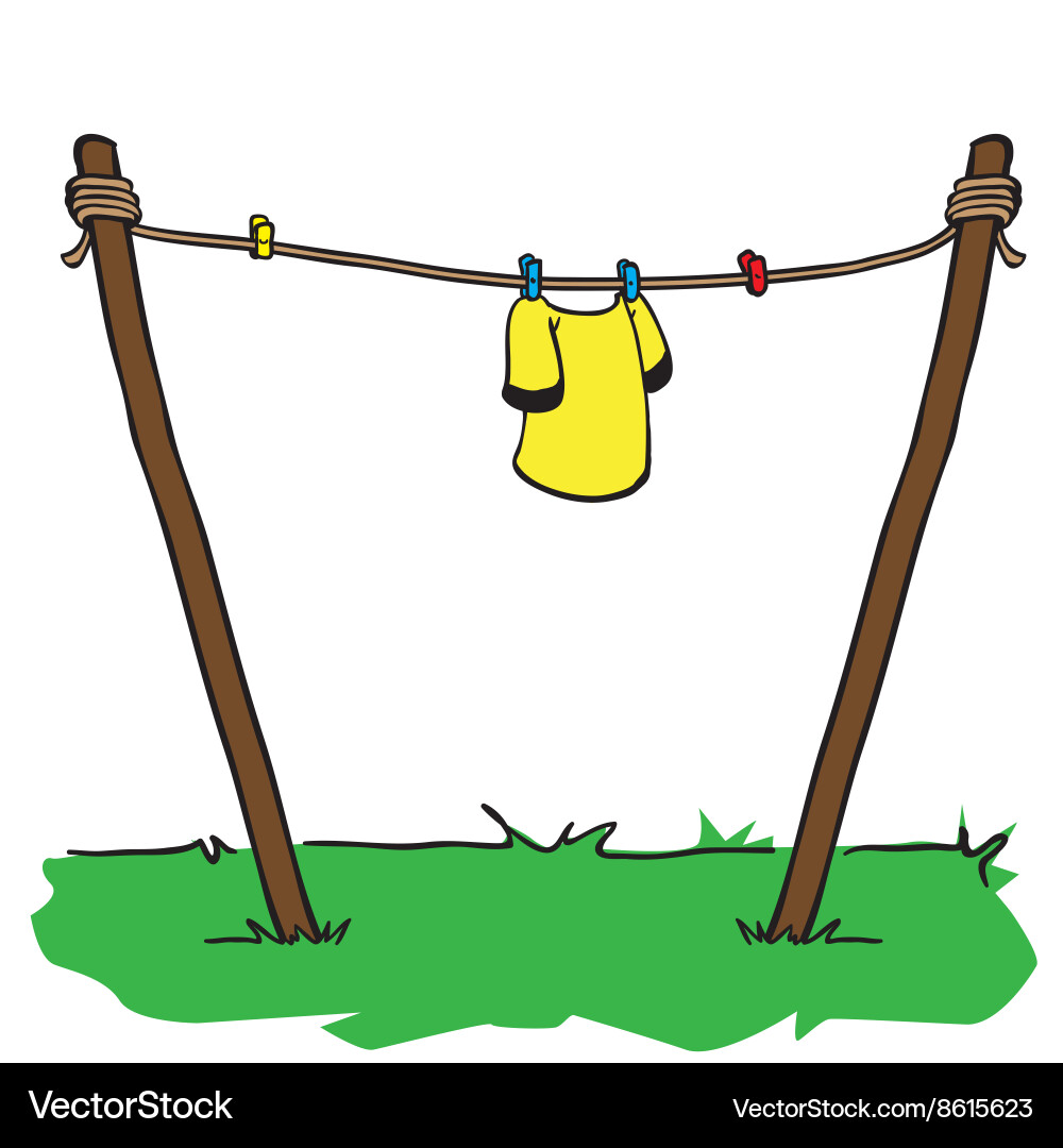 Shirt drying on a string Vector Image