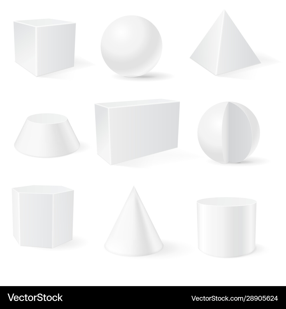 3d geometric shapes (28905624) – Royalty-Free Vector | VectorStock