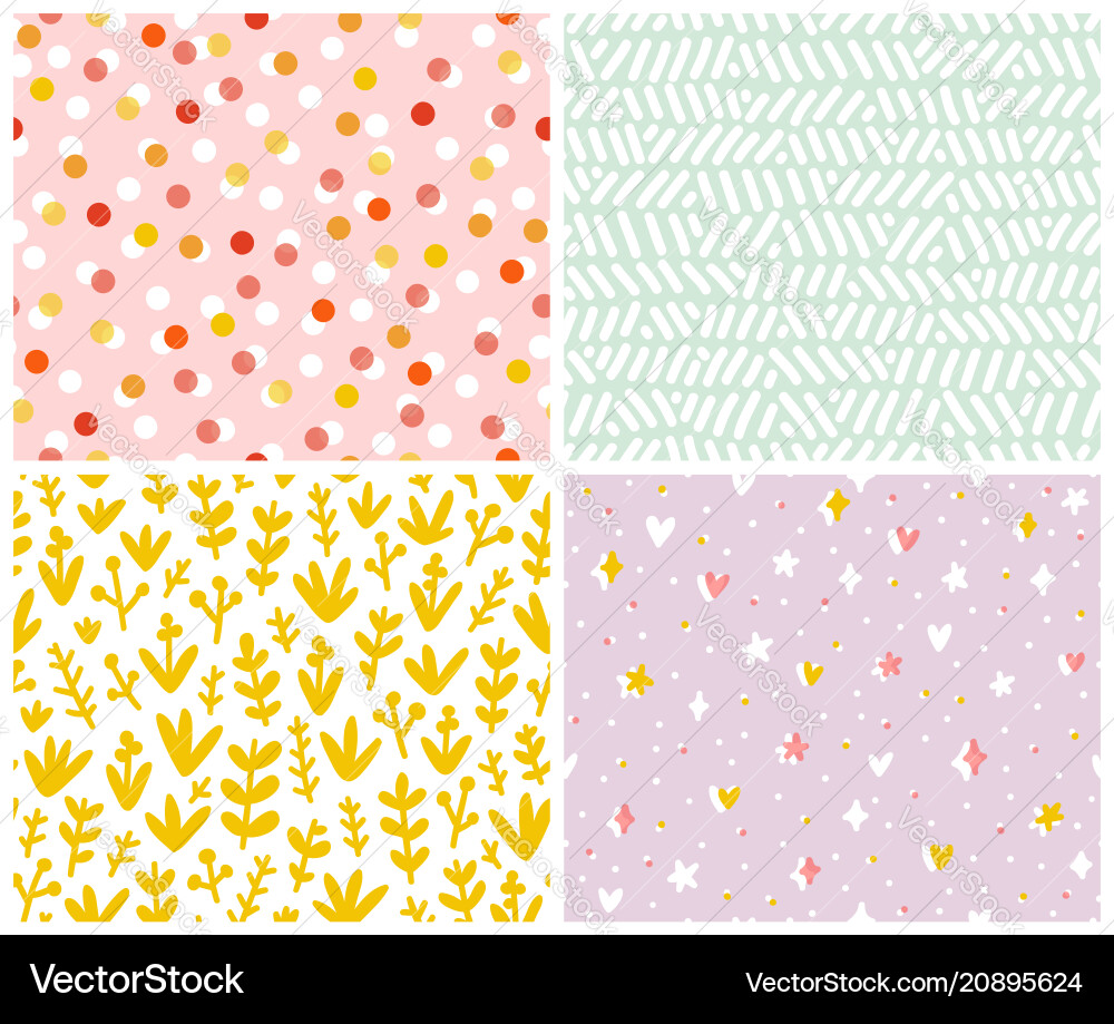 Abstract Pastel Seamless Patterns vector image