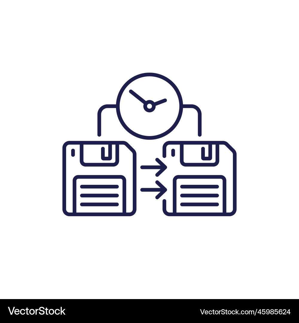 Backup time line icon with floppy disks Vector Image