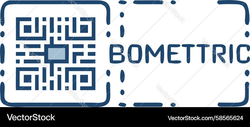 Biometric QR Scan - Identity Verification Vector Image