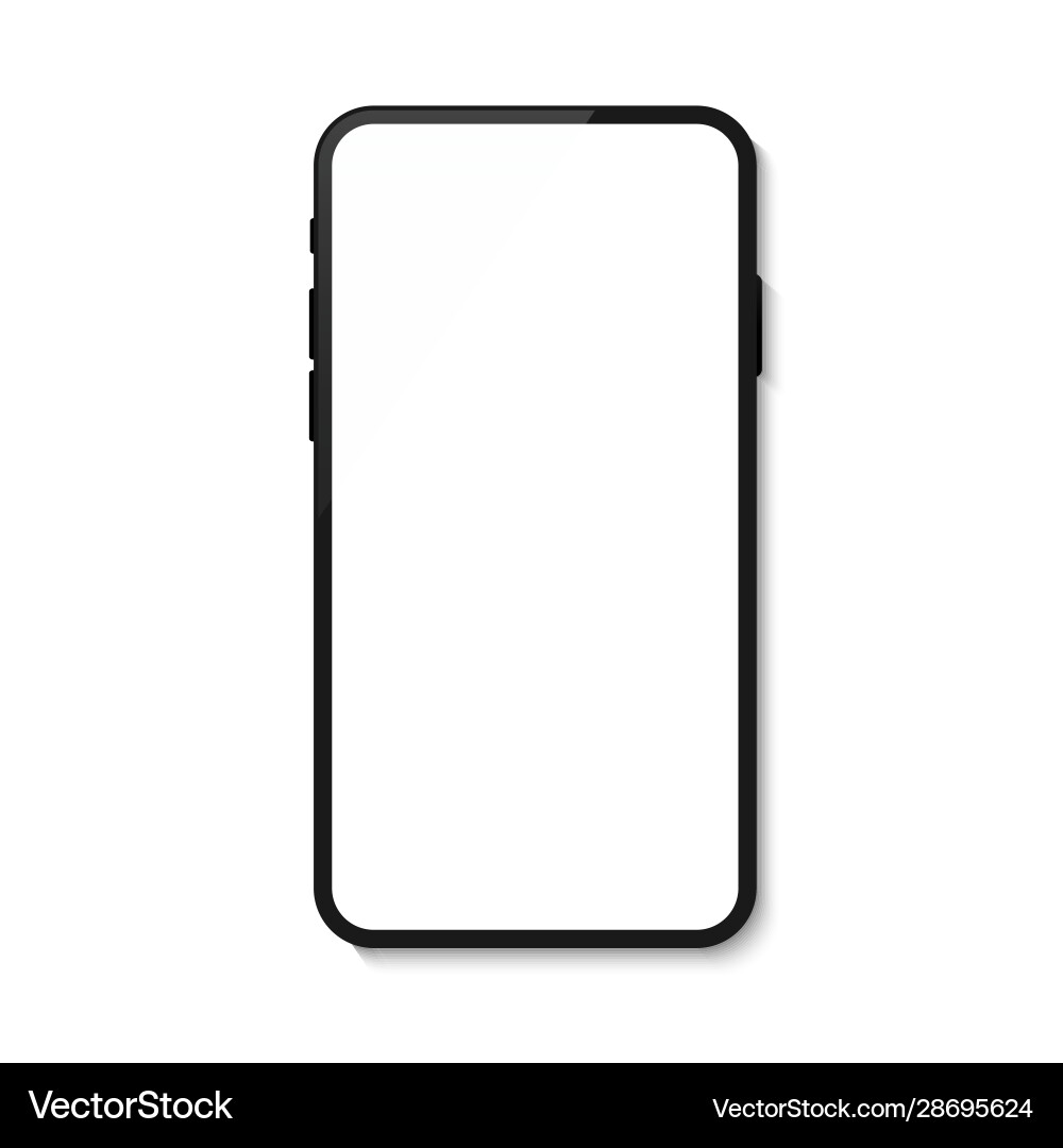 Black smart phone isolated on transparent Vector Image