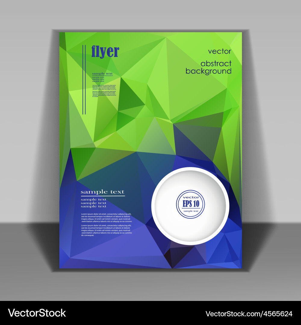Booklet layout with a polygonal pattern Vector Image