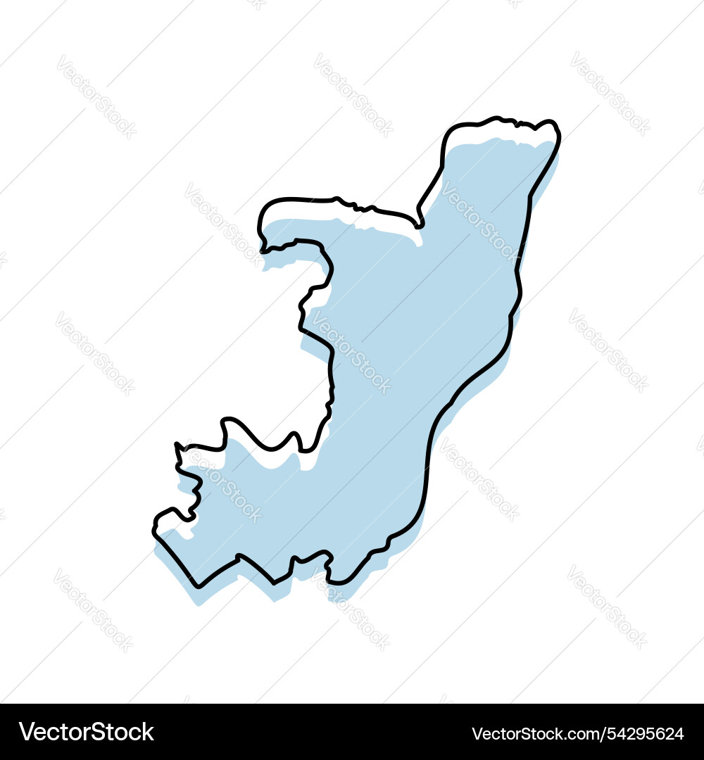 Congo map with body and outline isolated Vector Image