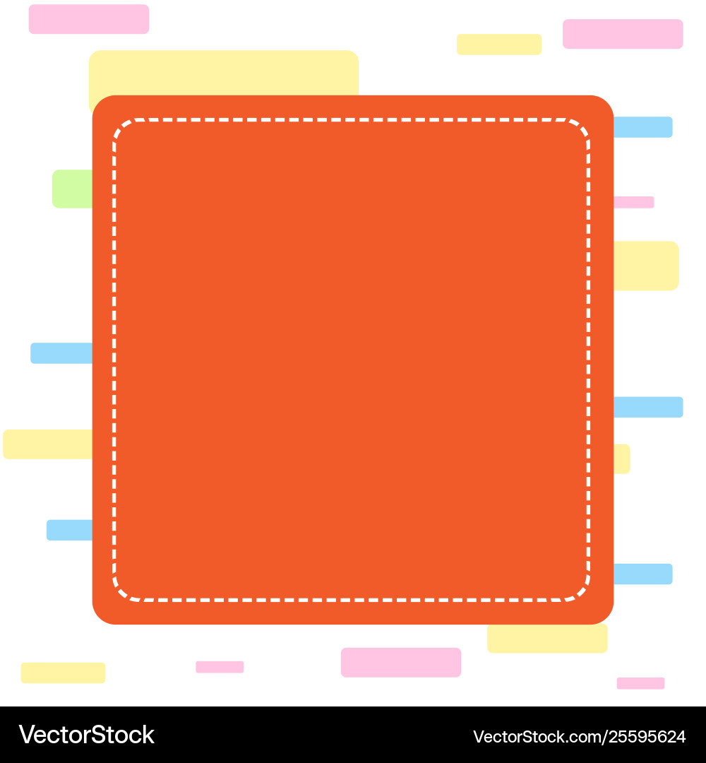 Dashed line blank square in color thin and thick Vector Image