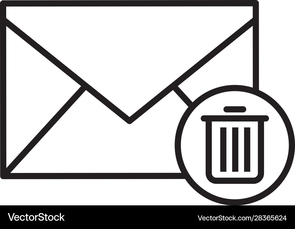 Delete email linear icon Delete email linear icon Vector Image