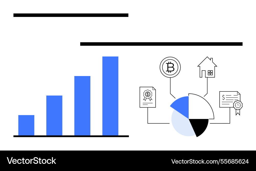 Financial data visualization with bar chart Vector Image