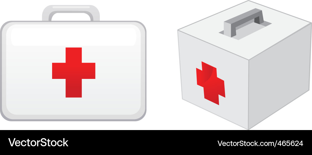 First Aid Boxes Set Vector Image