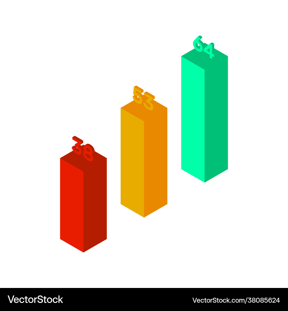 Histogram multi-colored graph on a white Vector Image