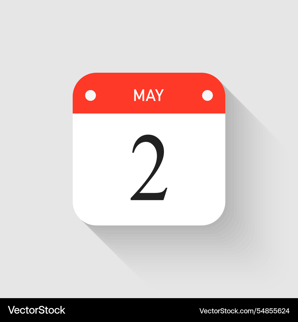 Icon page day calendar - 2 may month Icon page day calendar - 2 may month vector image