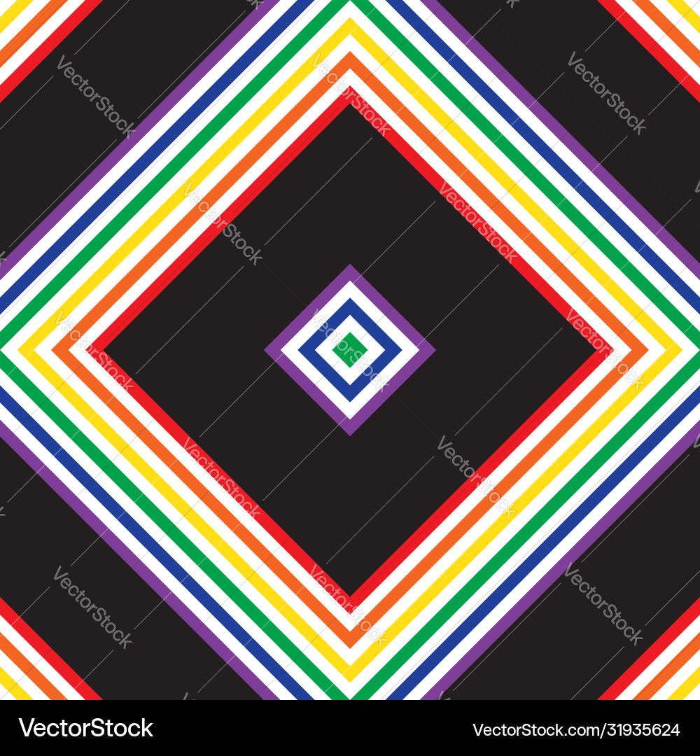 Rainbow argyle diagonal stripes seamless pattern Vector Image