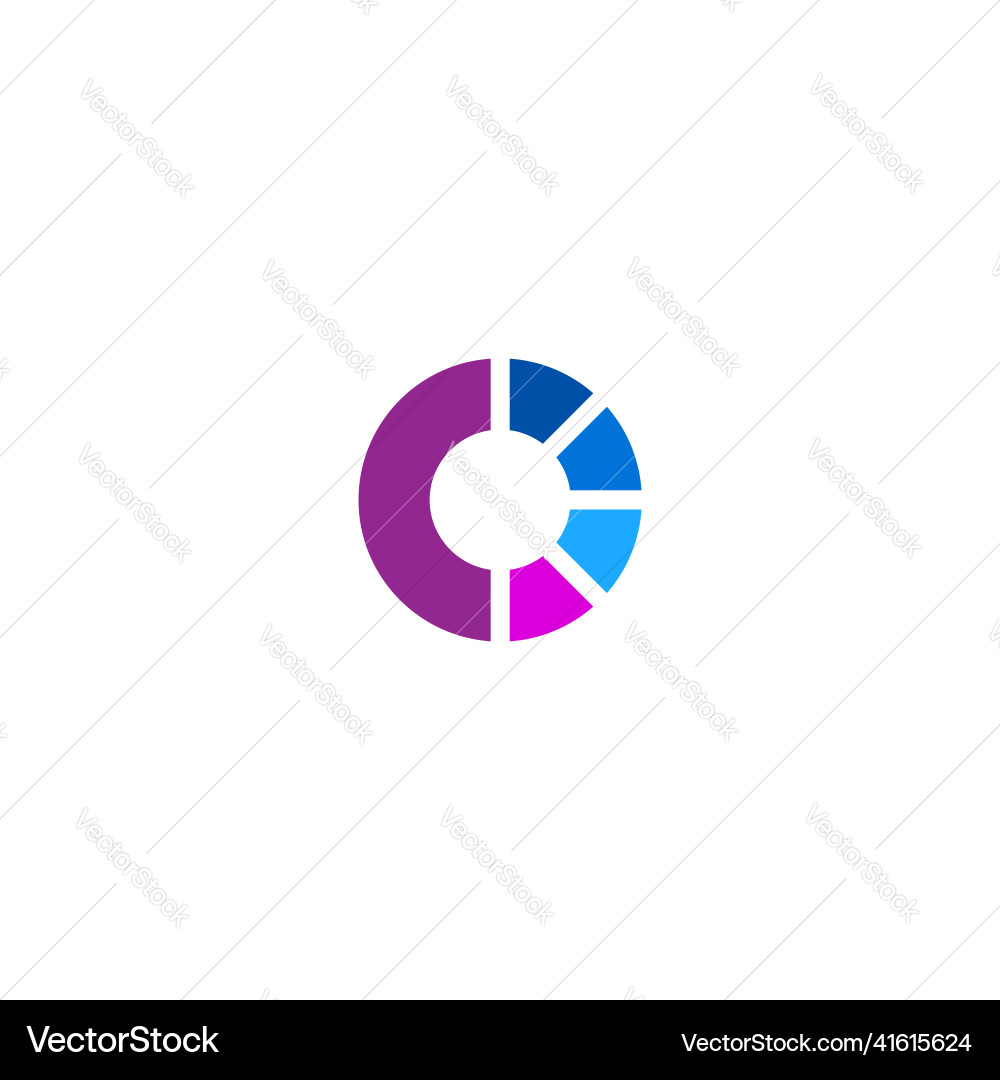 Rundes abstraktes Spektrum farbiges Logo Vektorbild