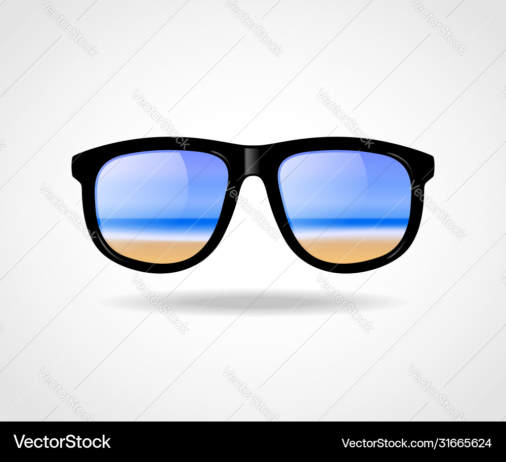 Schwarz gerahmte Sonnenbrille Schwarz gerahmte Sonnenbrille vektorbild