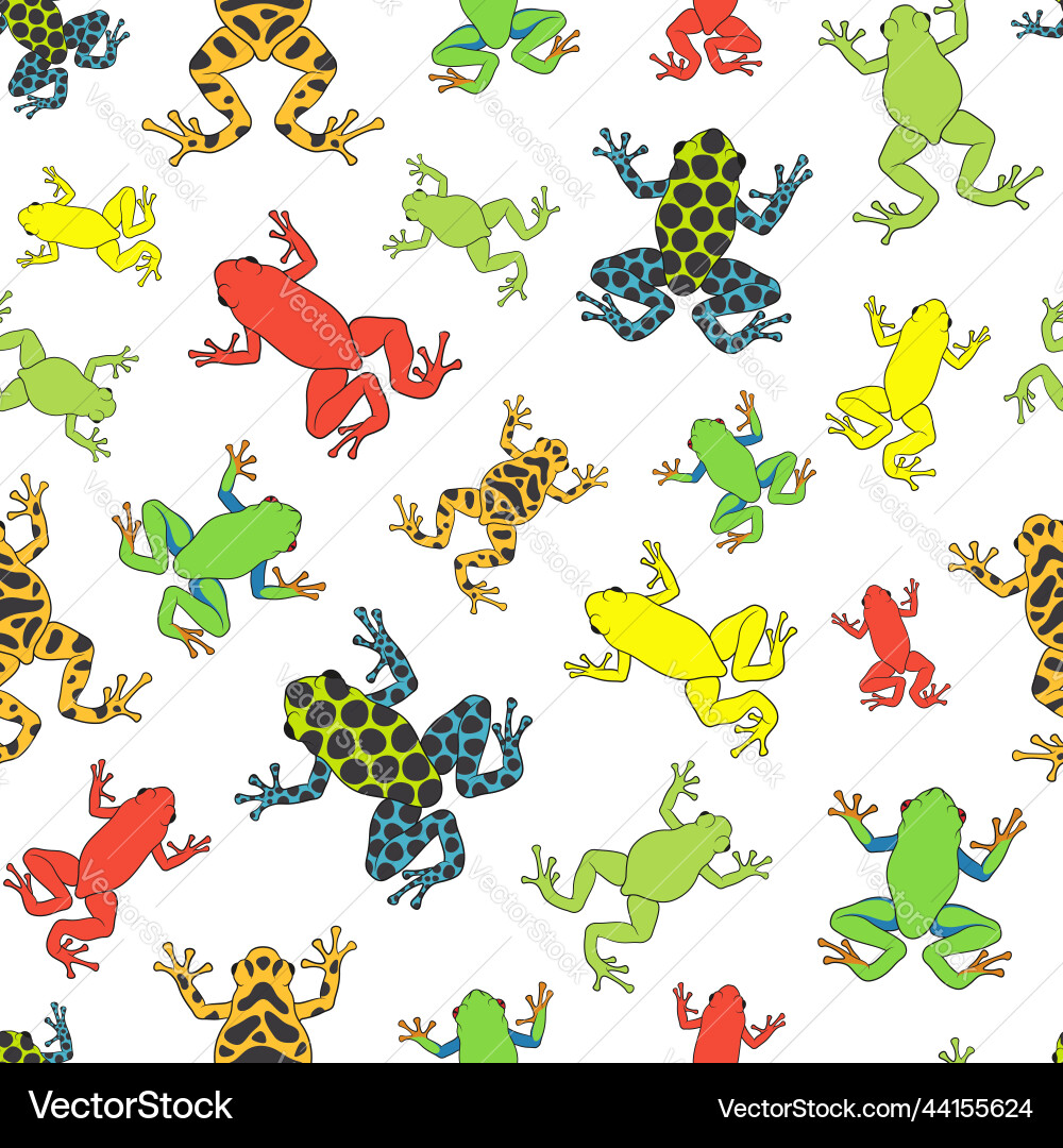 Seamless pattern with tropical tree frogs Seamless pattern with tropical tree frogs vector image