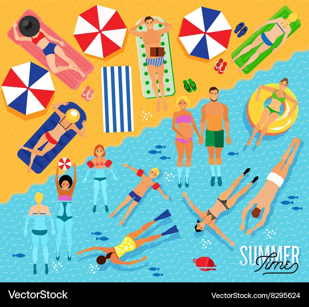 Set of characters in a flat style Vector Image