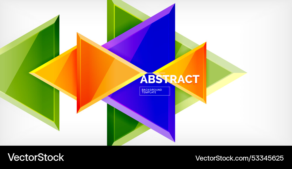 Abstract background - colorful triangles with 3d Vector Image