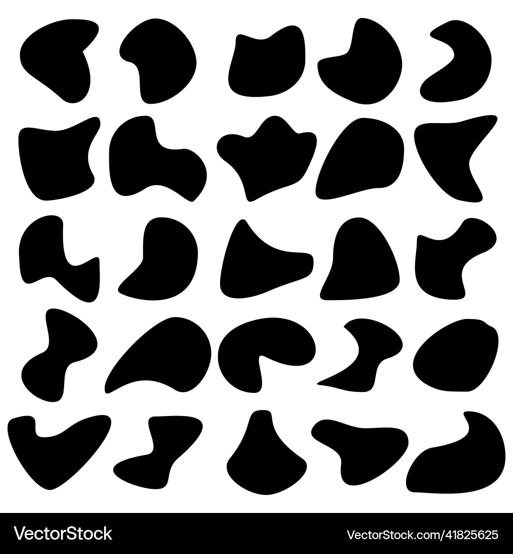 Blob shapes set random blotch inkblot stone Blob shapes set random blotch inkblot stone vector image