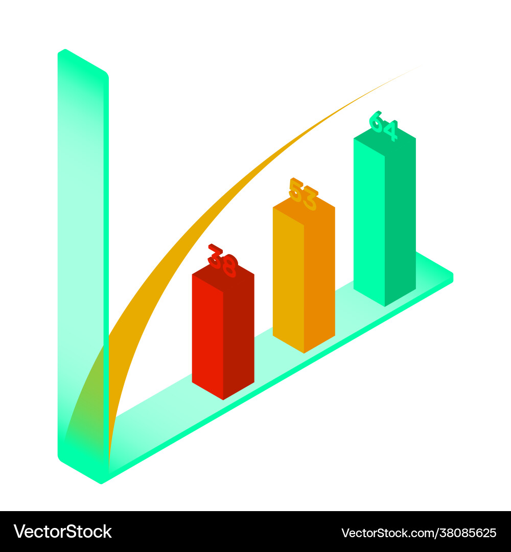 Histogram multi-colored graph on a white Vector Image