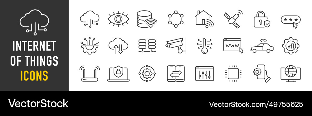 Internet of things web icons in line style Internet of things web icons in line style Vector Image
