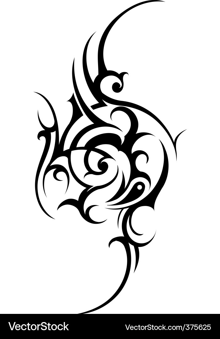 Intricate Tribal Swirl Tattoo Vector Image