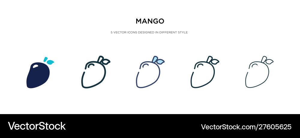 Mango icon in different style two colored Vector Image