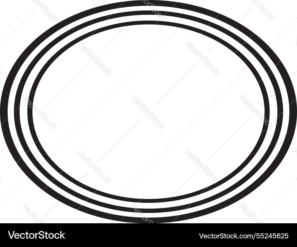 Oval border basic shapes monogram frame vector image