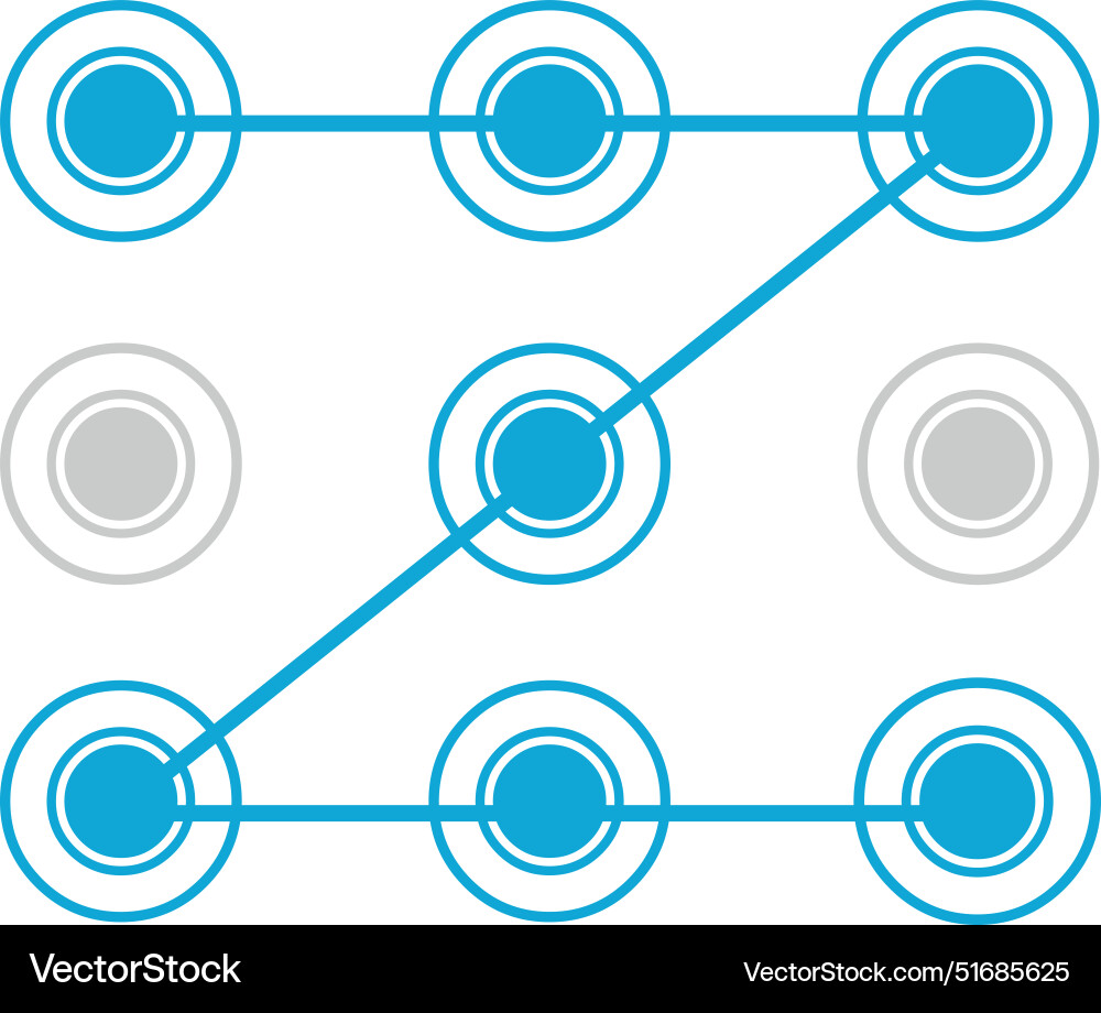Pattern unlock mobile device Pattern unlock mobile device Vector Image