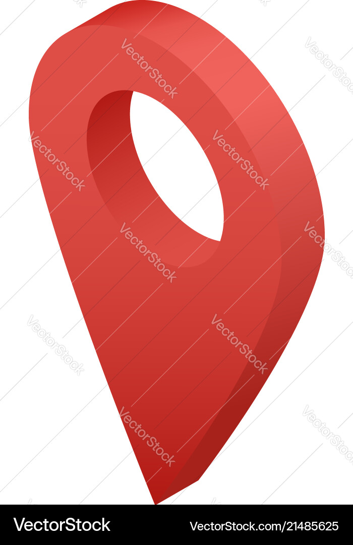 Red gps pointer icon isometric style vector image