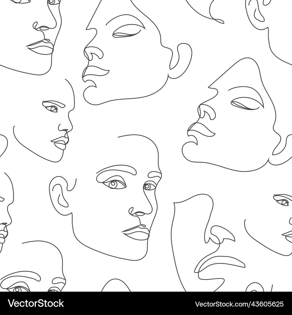 Seamless pattern continuous line art Seamless pattern continuous line art vector image
