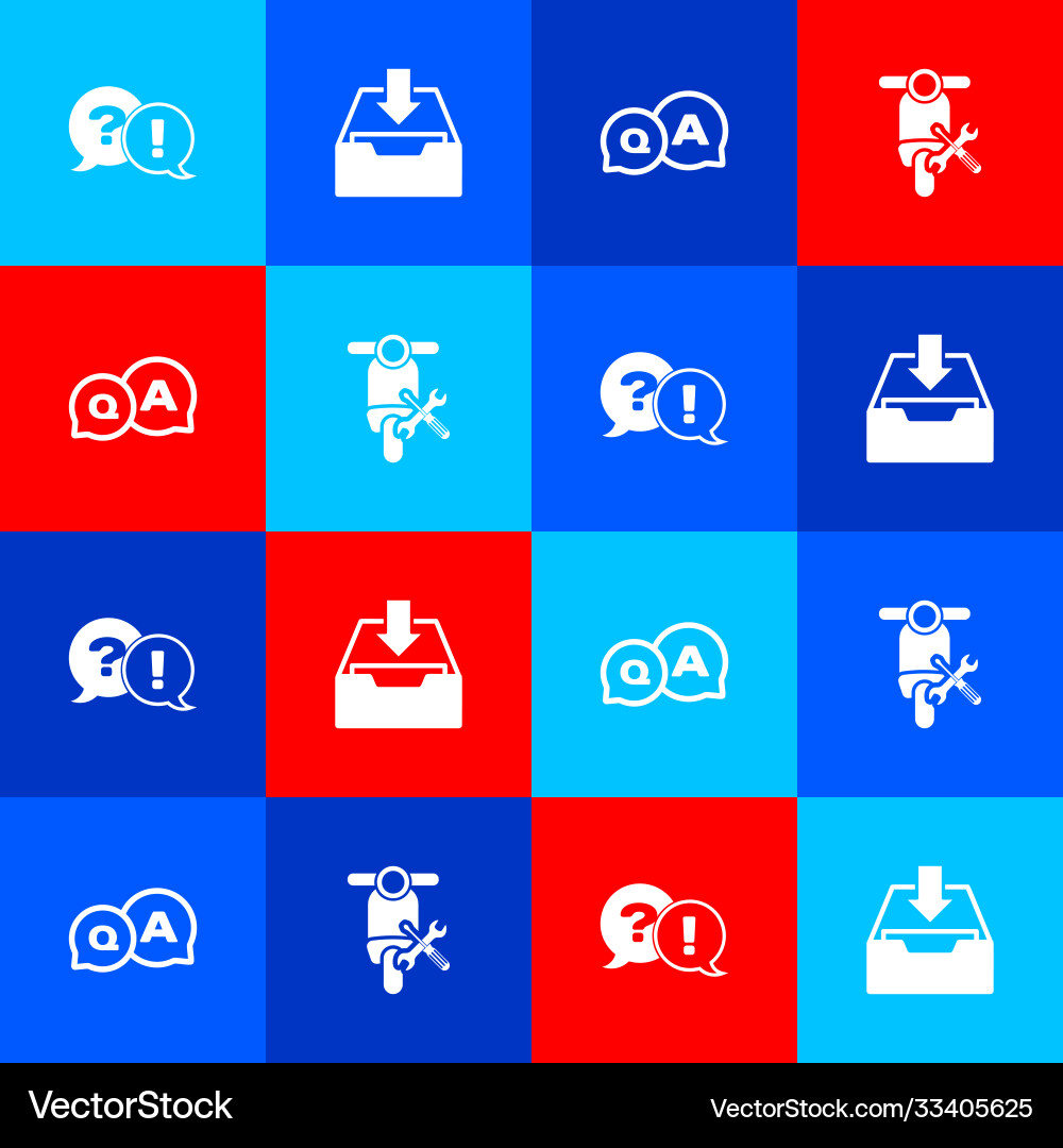 Set question and exclamation download inbox Vector Image