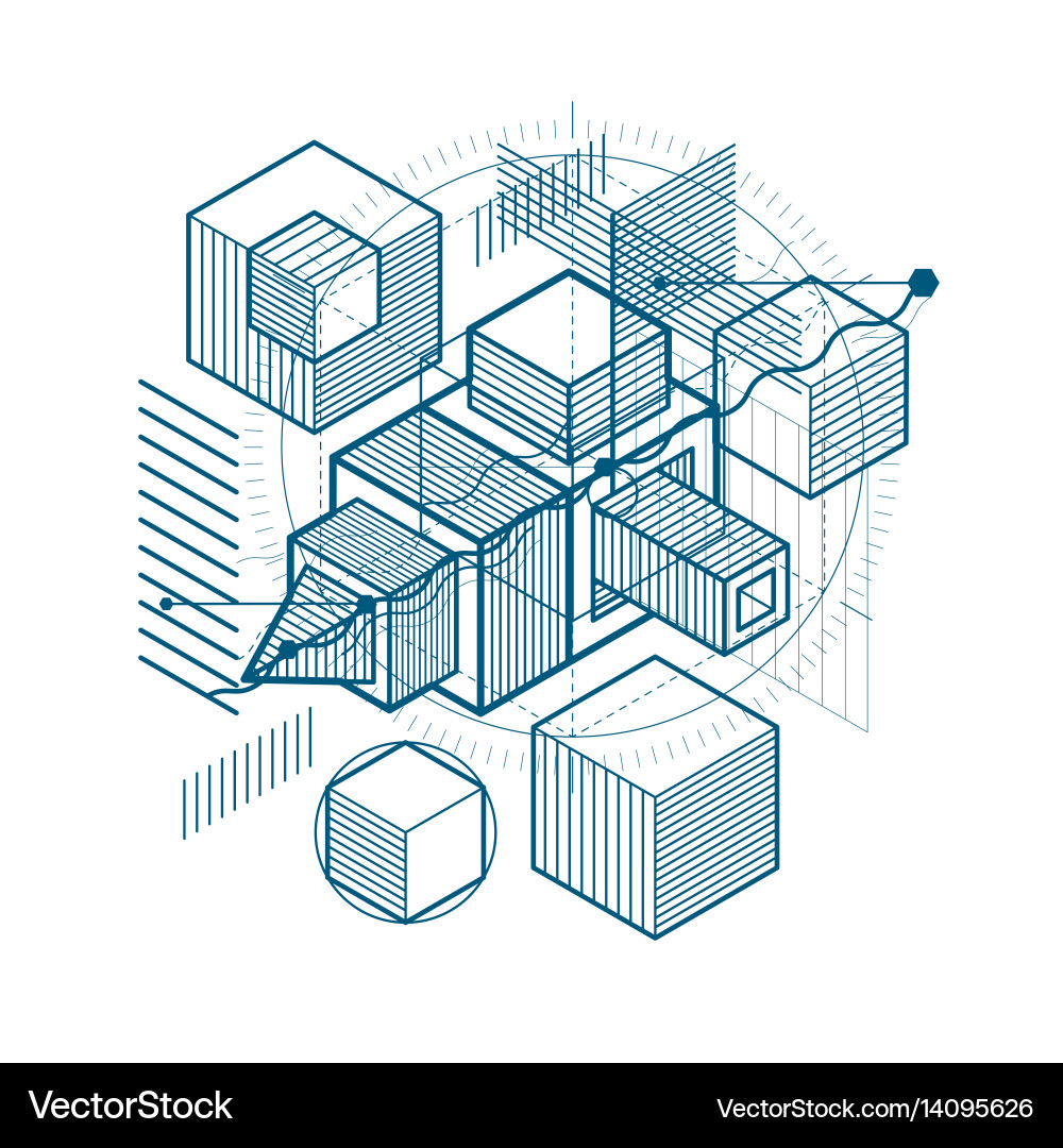 Abstract background with isometric lines Vector Image