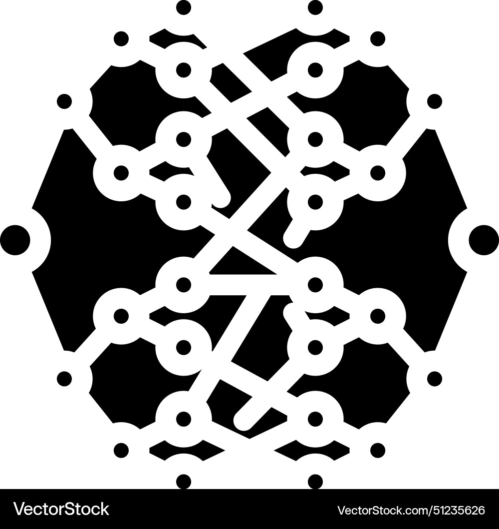 Algorithm quantum technology glyph icon Algorithm quantum technology glyph icon vector image