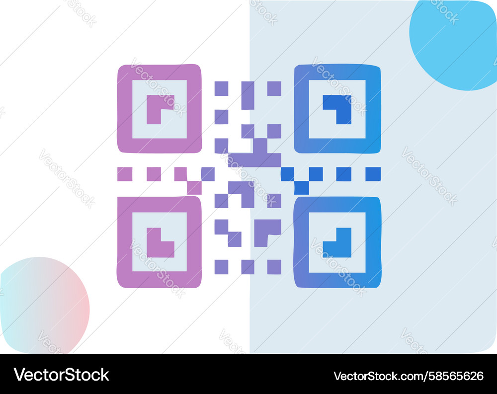 Dynamic QR Code with Floating Particles Vector Image