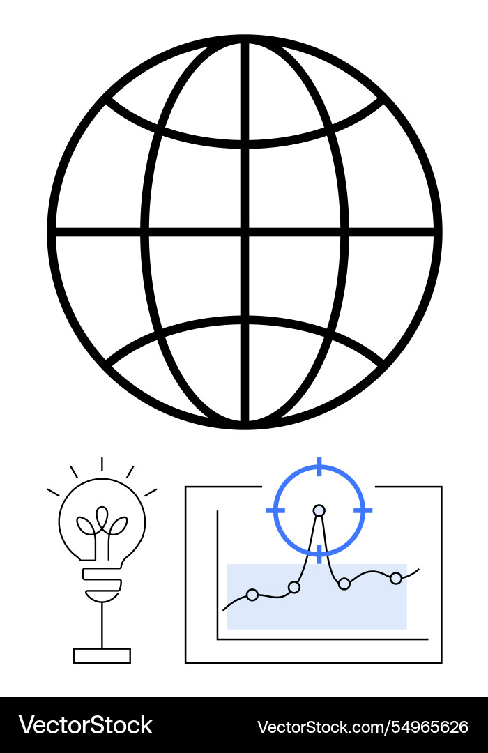 Global network with data analytics and innovation Global network with data analytics and innovation vector image