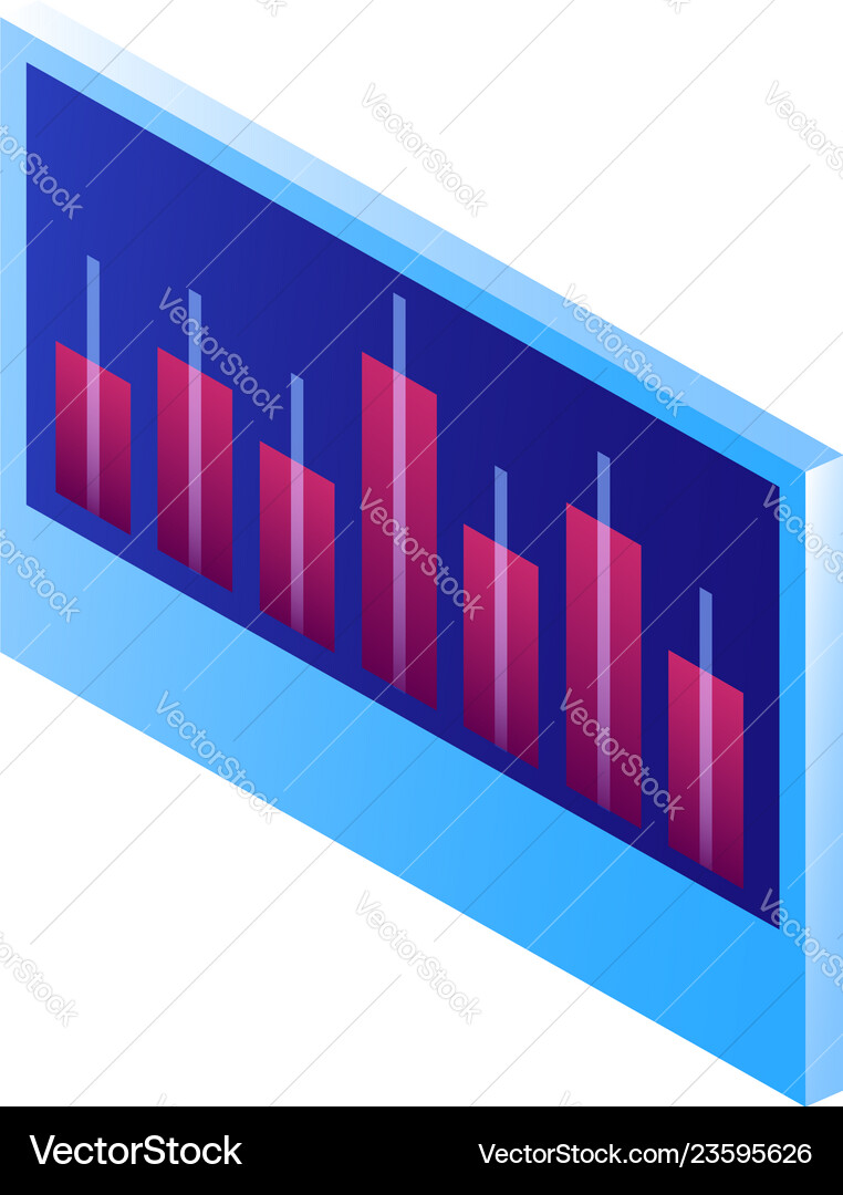 Graph table icon isometric style Vector Image